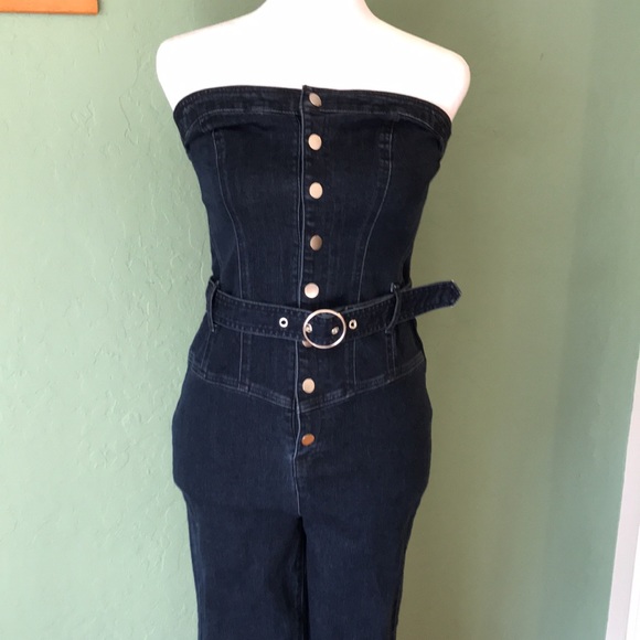 Guess strapless jean jumpsuit - Picture 2 of 7